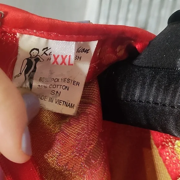 Kim fashion vintage XXL oriental cheongsam embroidered slit dress with neckline - Picture 6 of 9